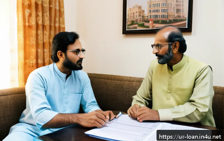 리스 계약 변경 가능성 - A detailed scene of a Pakistani tenant and landlord discussing a residential lease agreement amendme...